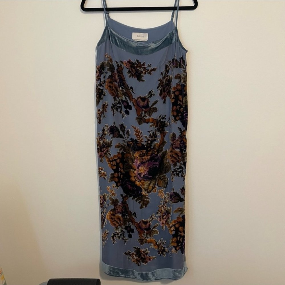 Anthropologie BHLDN Carlson Velvet Burnout Vintage Style Slip Dress Small - Picture 5 of 9
